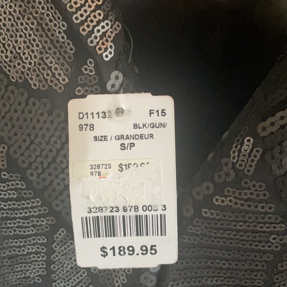 LE CHÂTEAU WOMAN MIDI LONG SLEEVE SEQUIN BLACK DRESS - Picture 7 of 15